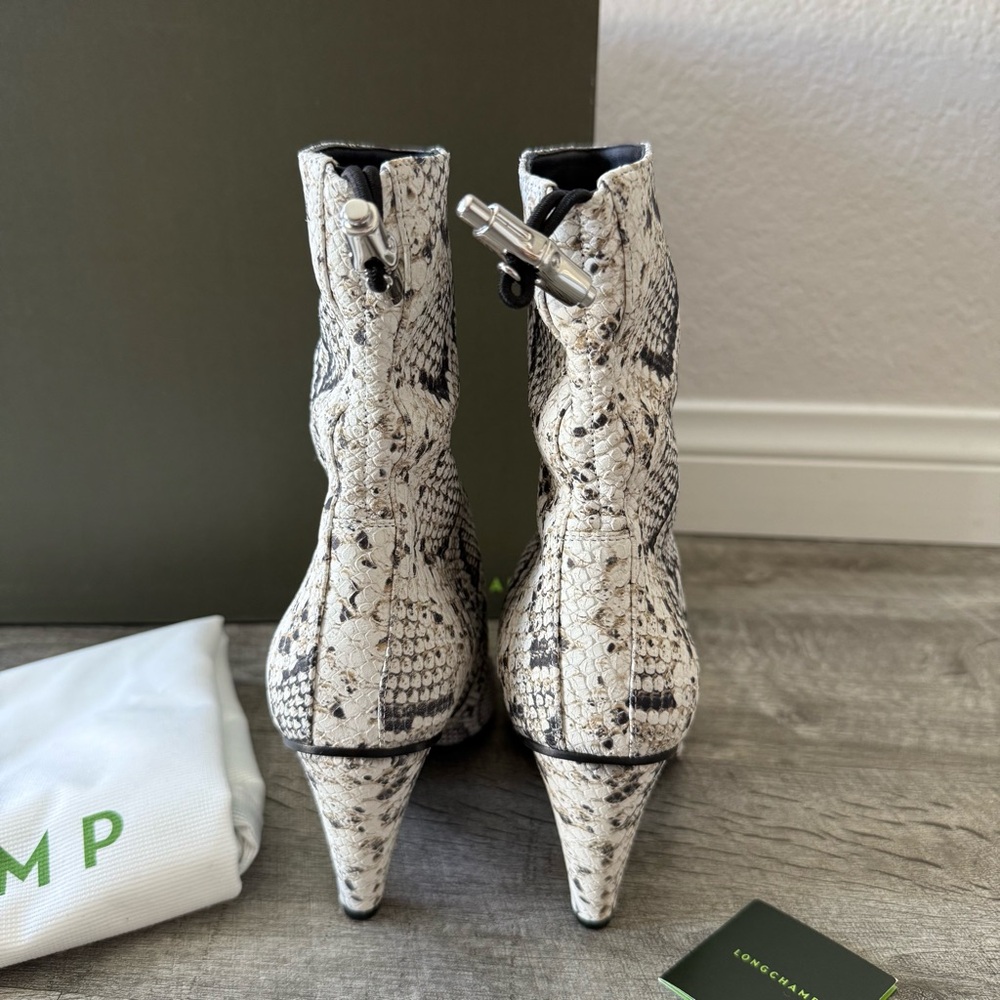 Longchamp Python Print Ankle Boots - Picture 4 of 7